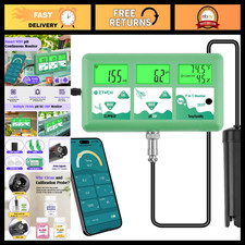 7-in-1 Hydroponic pH  EC Monitor - Continuous TDS, CF, ORP Testing Device