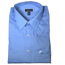 Club Room Men's Regular Fit Solid Dress Shirt, Yacht Blue XL 17-17.5 $50