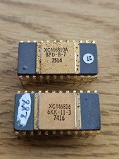 2x Rare Samples - Vintage Early Motorola XCM6810A Ceramic Gold SRAM & XCM6816 IC