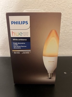 Philips Hue Candelabra White Ambiance 40W Equivalent E12 LED Light Bulb