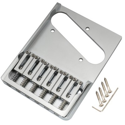 Musiclily Ultra Chrome 54mm Full Solid Brass Heavy Duty For Tele Guitar Bridge