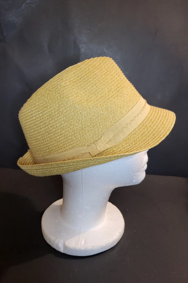 Chapéu Fedora Nine West bege com faixas - OSFM (22" circunferência) - Imagem 3 de 4