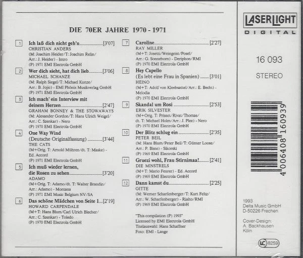 Die 70er Jahre 1970-1971 - CD, Howard Carpendale, Gitte, Heino, Michael Schanze, - Bild 2 von 2