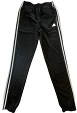 Adidas Jogger Pants Youth Large 14/16 Tapered Track Style 3 Stripes Black
