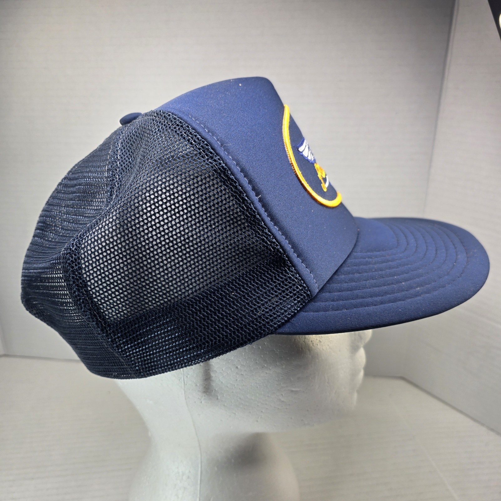 Vintage Fenwick Eagle Patch Trucker Hat Blue Mesh… - image 2