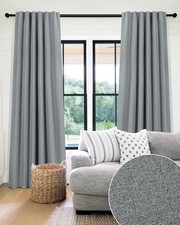 2 Blackout Curtains for Bedroom - Nature Linen 84 Inch Long 100 Light Blocking