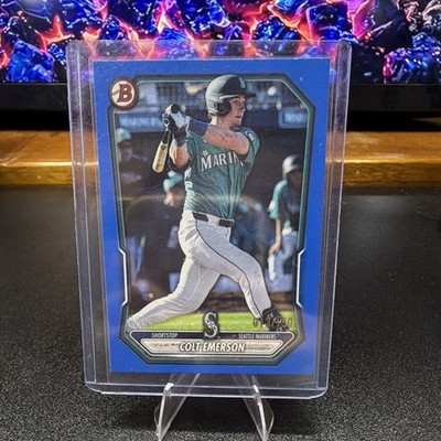 Topps Bowman Prospects Colt Emerson Seattle Mariners Blue Parallel 03/150 BP-108