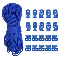 Cord Locks, Elastic Cord, Spring Toggle Stopper Slider 50 ft  Sapphire Blue