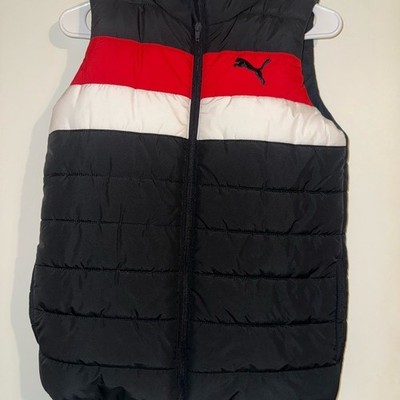 Boys Puma Charcoal Puffer Vest Size Medium