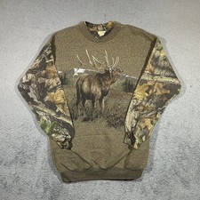 Vintage Artisan Moose Real Tree Nature Sweatshirt Men's Large Crewneck #1842