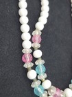 Vintage Pink Blue Faceted White Beads Double Strand Choker/Necklace — photo 5