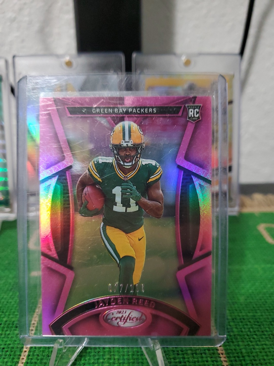 2023 Panini Certified - Rookies Jayden Reed #123 Mirror Pink /199 (RC)