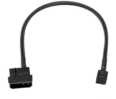 CRJ 4-Pin to Slimline SATA Power Adapter Cable 12 Inch Black Sleeved