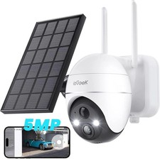 ieGeek 5MP Solar Security Camera Wireless Outdoor 360 PTZ with Spotlight  Siren