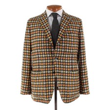 Belvest NWOT Wool Sport Coat Size 52R 42R US In Green/Yellow/Orange/Cream/Blue