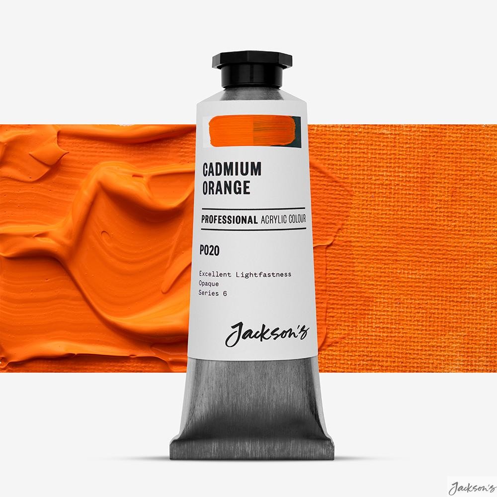 Jackson's Professional Acrylic Paint Heavy Body 60ml Cadmium Orange For Artists