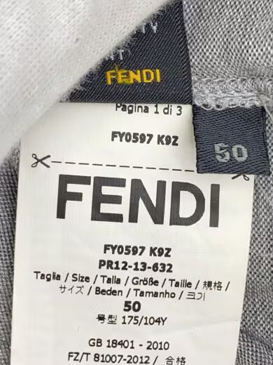 FENDI/Polo shirt/Size 50/Silk/GRY/FY0597// thumbnail 3