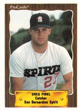 Greg Pirkl 1990 CMC #860 San Bernardino Spirit Baseball