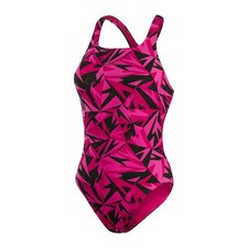 Image of Speedo Women's Swimsuit / Boom Logo Allover Print / Black Pink / RRP £38