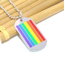  Collana Moda Ciondolo Colorato Squisita Collana Arcobaleno Acciaio Inox