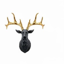 3d Hirschkopf realistisches Tiermotiv Geweih-Wanddeko f&uuml;r Eingangsbereich, Flur