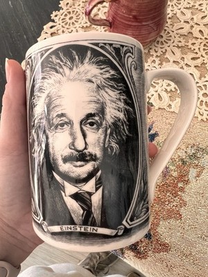 222 Fifth Slice of Life Einstein Black & White Ceramic Coffee Mug