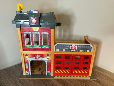 HAPE CITY FIRE STATION DOLLHOUSE WOODEN PLAYSET STATION ONLY RARE HTF