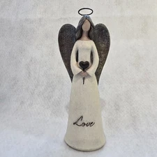 Silent Night Angel Figurine Love Christmas 7.5 Inch Holiday Religious Rustic