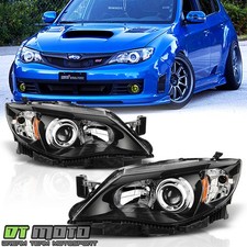 For Black 2008-2011 Subaru Impreza Wrx Sti Outback Sport Headlights Replacement