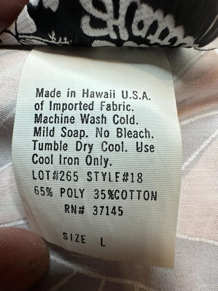 Vintage Hilo Hattie Shirt Mens Large Red White Hawaiian Aloha Floral Made Hawaii - Image 3 of 4
