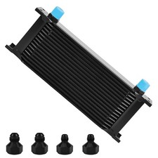 16 Row AN10 10AN Transmission Oil Cooler Kit Stacked Plate With 6AN 8AN Adapt...