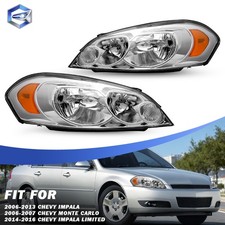 2pcs Headlights For 06-2013 Chevy Impala 2006-2007 Monte Carlo Chrome Headlamps 2pcs Headlights For 06-2013 Chevy Impala 2006-2007 Monte Carlo Chrome Headlamps