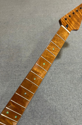 AAAA 22 Fret 25.5inch Electric Guitar Neck Gloss roasted Flame Maple parts