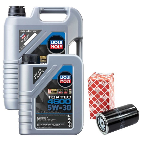 MotoröL Set 4600 5W-30 Liqui Moly 6 Liter + ÖLfilter FüR VW Transporter IV 2.5-image