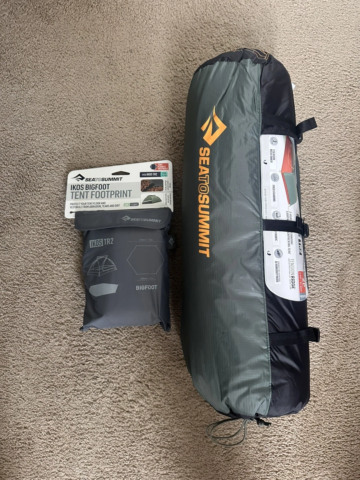 Sea to Summit IKOS TR2 2 Person Tent + Bigfoot Footprint Bundle Camping