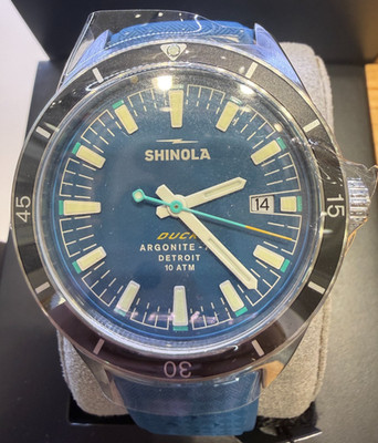 Shinola Duck Sport 40mm Blue Dial Rubber Band Watch S0120301731