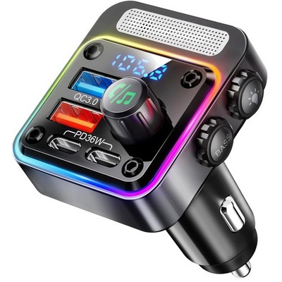 Hands-Free Calling Car Adapter Charger 4-Port Fast Charge