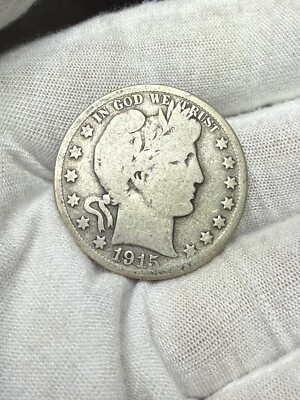 1915 D barber half dollar E100