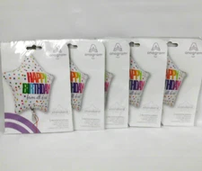 Anagram Latex Foil Balloon Happy Birthday 19 Inch Star Lot of 5 Party New