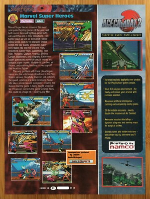 1997 Marvel Super Heroes PS1 PREVIEW Print Ad/Poster Authentic Video Game Art