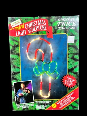 VTG Mr. Christmas Candy Cane Light Sculpture Original Box 15  X 24  In/outdoor