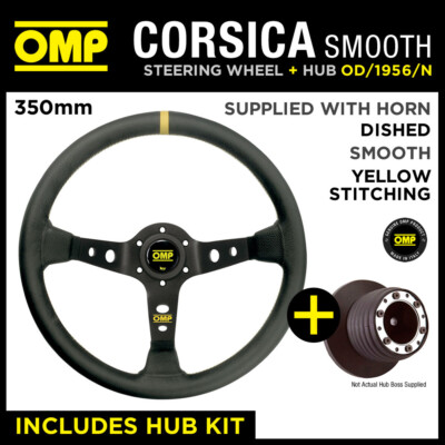SEAT CORDOBA 03- OMP CORSICA 350mm SMOOTH LEATHER STEERING WHEEL & HUB KIT