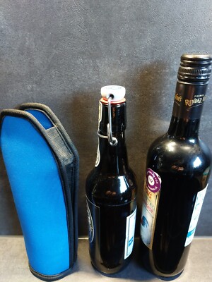 Flaschenhüllen Neopren Flaschenkühler PF Concept 2er Set  Blau Bier/ Weinflasche