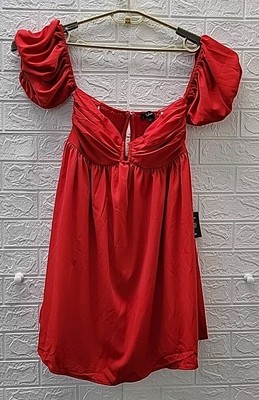 New Lulus My Dream Date Off The Shoulder Mini Dress Red Size Medium