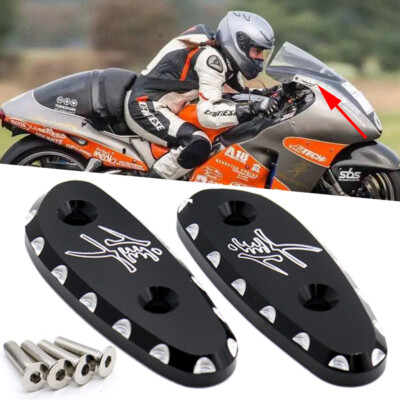 Block Off Cap Base Mirror Hole Covers For SUZUKI HAYABUSA GSX1300R 1999-2020
