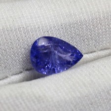natural tanzanite Pear loose gemstone, Violet tanzanite faceted 2.55 Ct 10x7 mm