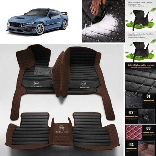 For Ford Mustang Car Floor Mats Luxury Custom Waterproof Carpets Cargo Liners - Picture 18 of 35