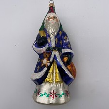 Christopher Radko Pere Noel Blown Glass Purple Gold Robe Ornament 1995