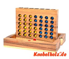 Vier in einer Reihe Bingo Box small Knobelholz Strategiespiel mit vier gewinnt