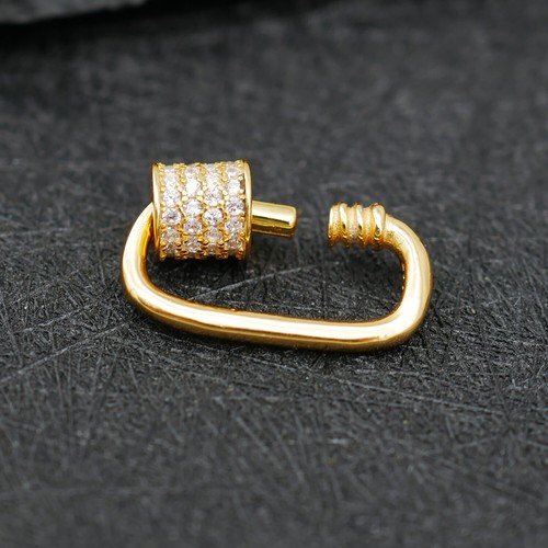 925 Sterling Silver Oval Carabiner Screw Clasp Lock DIY Jewelry Findings - Picture 2 of 12